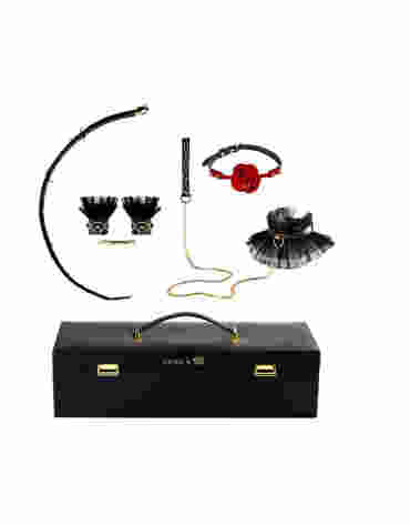 Zestaw skórzanych akcesoriów do BDSM w walizeczce Zalo & Upko Luxurious & Romantic Bondage Play Kit