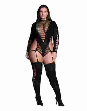 Le Désir Kalyke XXIII - Bodystocking with Turtleneck Black OSX