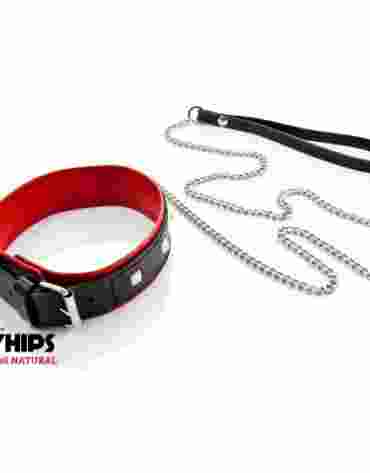 Whips Obroża damska 4 cm ze smyczą