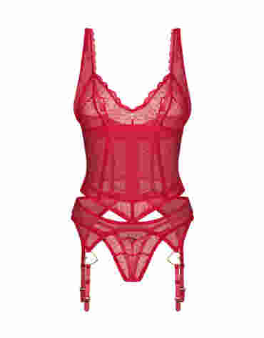 Obsessive komplet bielizny Cupide Desir gorset i stringi S/M