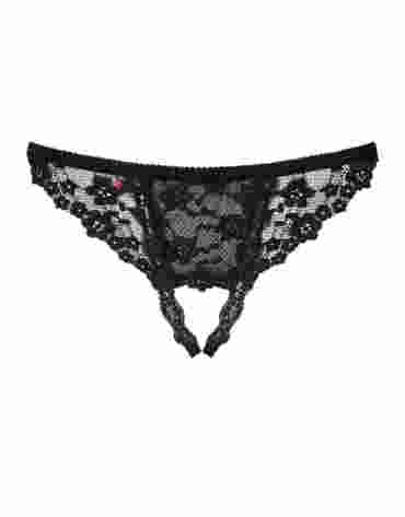 Letica stringi otwarte czarne S/M Obsessive