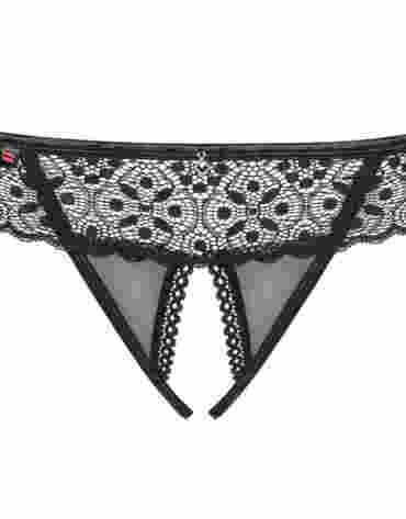 Shibu stringi otwarte czarne S/M Obsessive