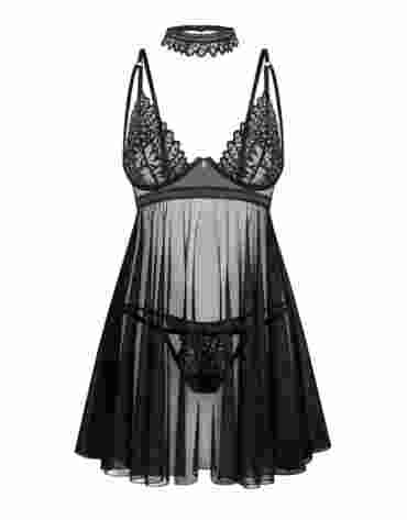 Donarella babydoll i stringi   XS/S Obsessive