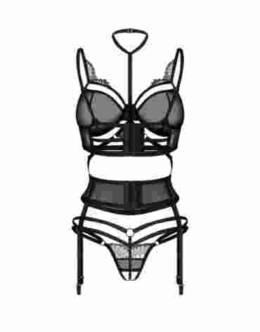 Komplet 3-częściowy Premisis Black S/M Obsessive Premium
