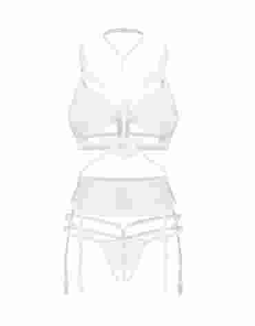 Komplet 3-częściowy Premisis White L/XL Obsessive Premium