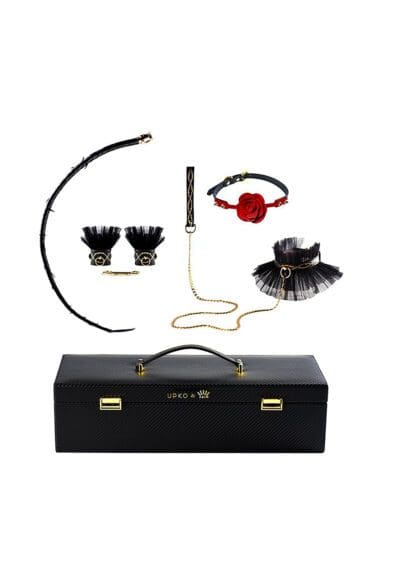 Zestaw Skórzanych Akcesoriów Do Bdsm W Walizeczce Zalo & Upko Luxurious & Romantic Bondage Play Kit UPKO