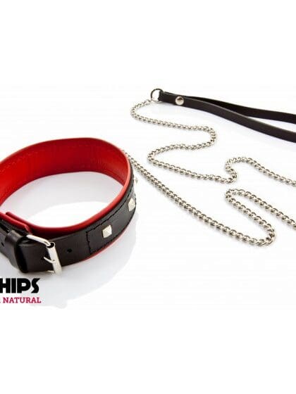 Obroża Damska 4 Cm Ze Smyczą Whips