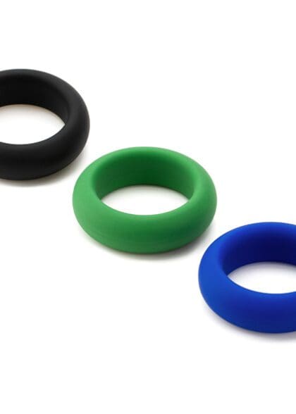 Zestaw Trzech Rozciągliwych Silikonowych Pierścieni Erekcyjnych Silicone Cock Ring Trio - All 3 Stretch Levels Je Joue