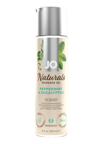 Naturalny Olejek Do Masażu O Zapachu Mięty I Eukaliptusa Naturals Massage Oil Peppermint & Eucalyptus 120 Ml System JO