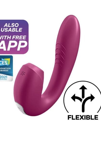 Wibrator Ze Stymulatorem Sunray Connect App Berry Satisfyer