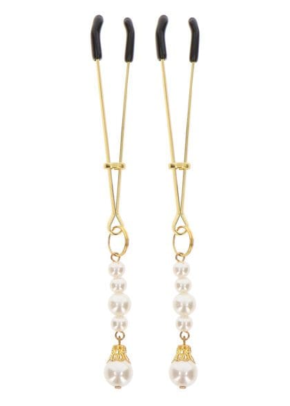 Zaciski Na Sutki Tweezers With Pearls Gold Taboom
