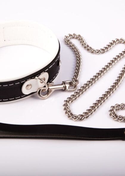 Obroża Damska Ze Smyczą Biała Whips