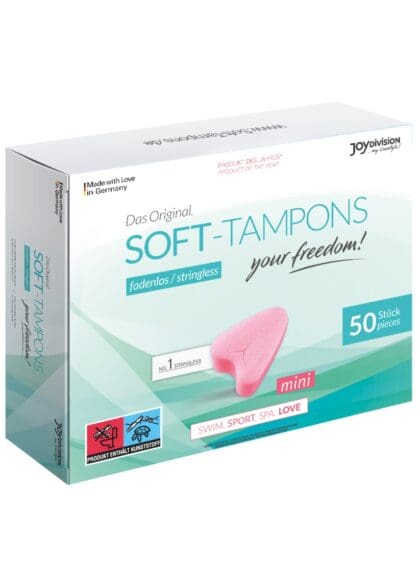 Opakowanie Zbiorcze Tamponów Bezsznurkowych Soft-Tampons Mini Box Of 50 JoyDivision