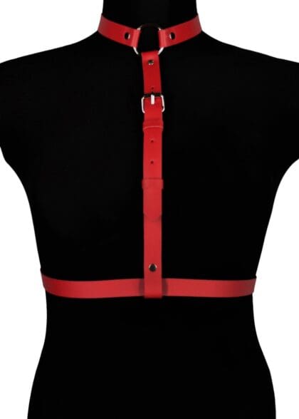 Czerwona Skórzana Uprząż Na Ciało Blanca Karess