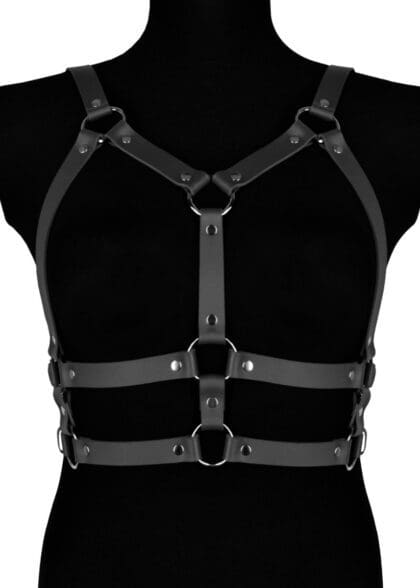 Czarna Skórzana Uprząż Na Ciało Salma Karess