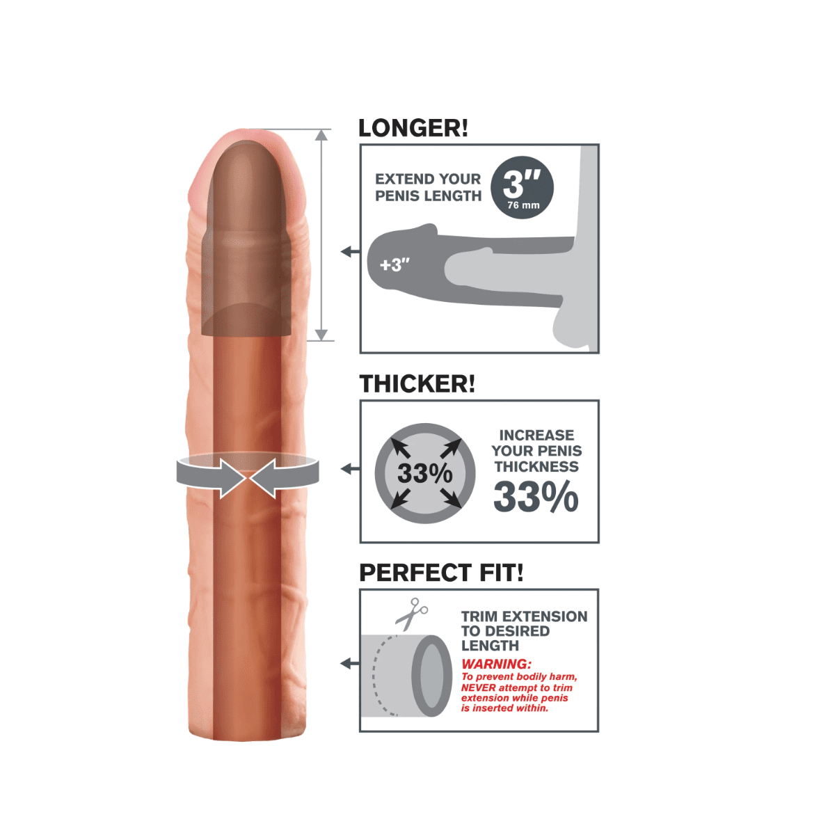 Nakładka Na Penisa Fantasy X-Tensions Perfect 3" Extension Light Pipedream 5 Nakładka Na Penisa Fantasy X-Tensions Perfect 3" Extension Light Pipedream