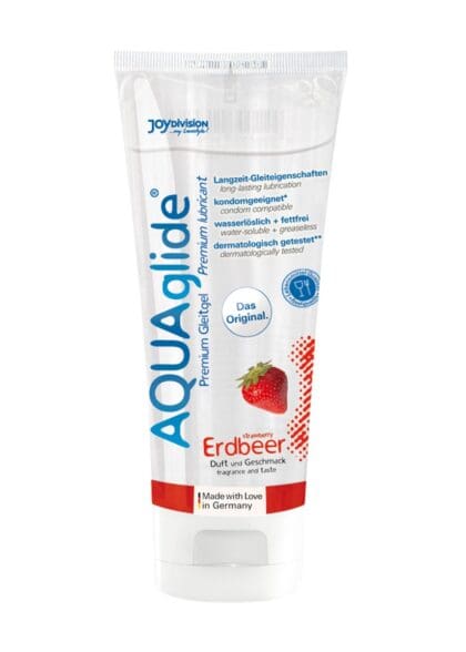 Lubrykant Wodny O Smaku Truskawkowym Aquaglide Strawberry 100 Ml JoyDivision