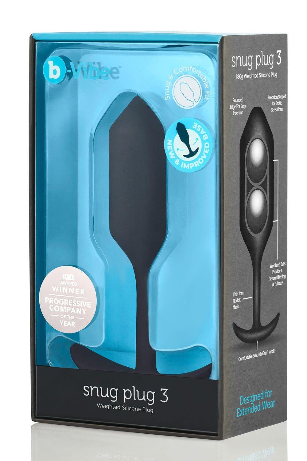 Korek analny Snug Plug 3 Black b-Vibe 12 Korek analny Snug Plug 3 Black b-Vibe