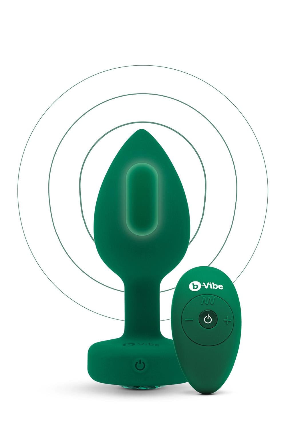 Korek analny Vibrating Jewel Plug M/L Emerald Green b-Vibe 5 Korek analny Vibrating Jewel Plug M/L Emerald Green b-Vibe