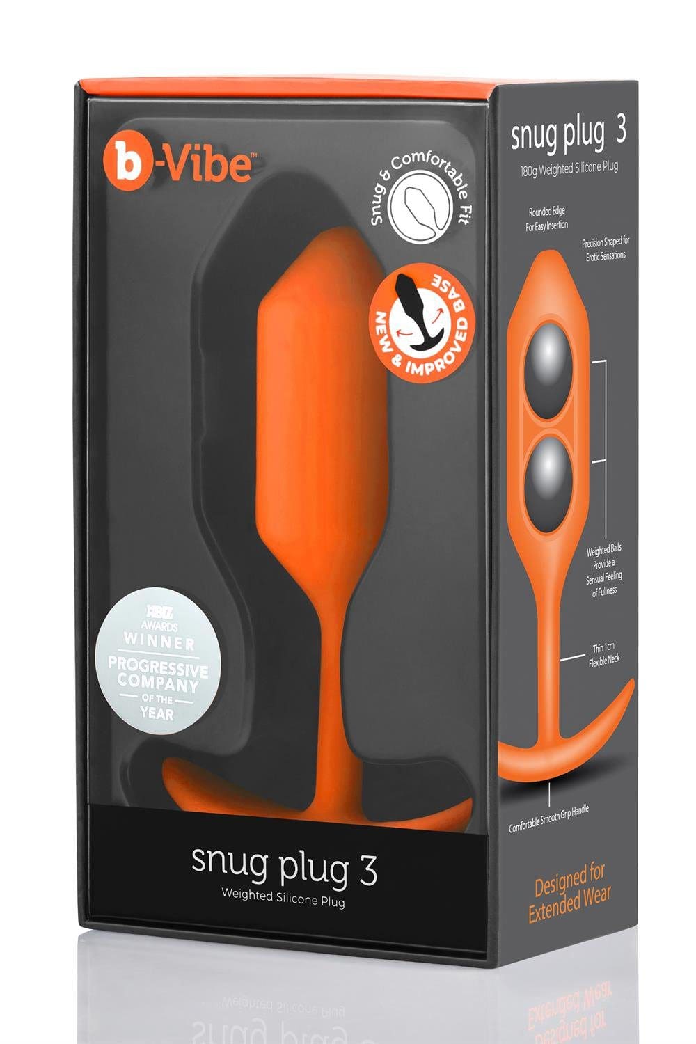 Korek analny Snug Plug 3 Orange b-Vibe 10 Korek analny Snug Plug 3 Orange b-Vibe