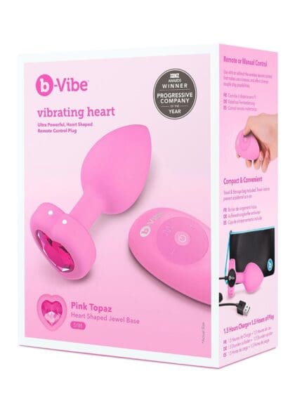 Korek Analny Vibrating Heart Shape Jewel Plug S/M Pink b-Vibe