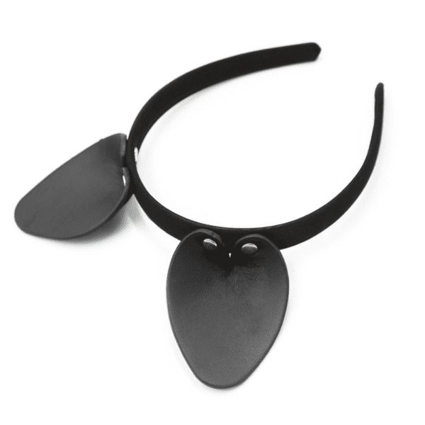 Uszy Kota Vegan Leather Cat Ears Black/Silver Kinky Diva 12 Uszy Kota Vegan Leather Cat Ears Black/Silver Kinky Diva