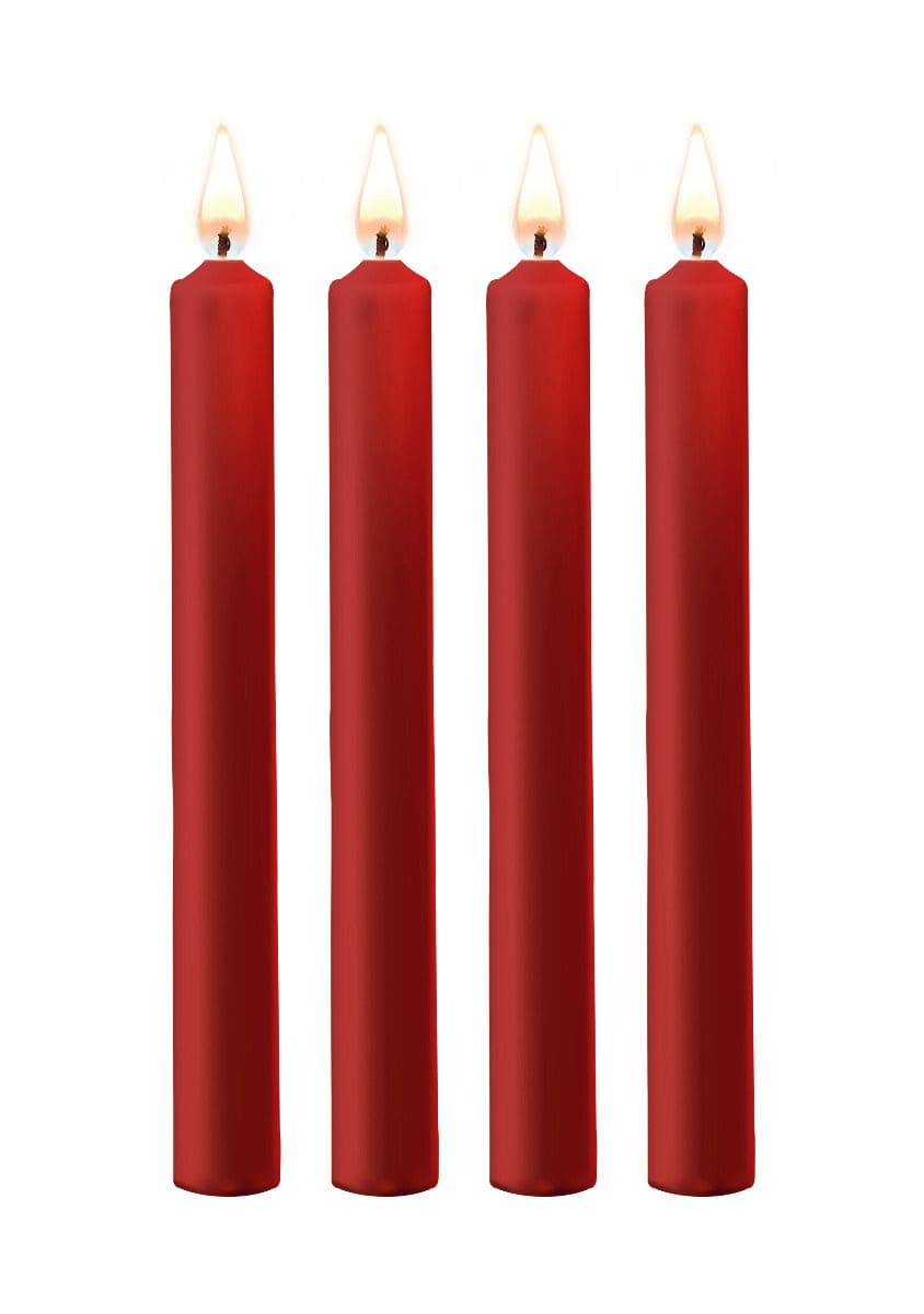 Teasing Wax Candles Large 4-Pack Red - Czerwony Zestaw Długich Świec Do Bdsm Ouch! by Shots 10 Teasing Wax Candles Large 4-Pack Red - Czerwony Zestaw Długich Świec Do Bdsm Ouch! by Shots