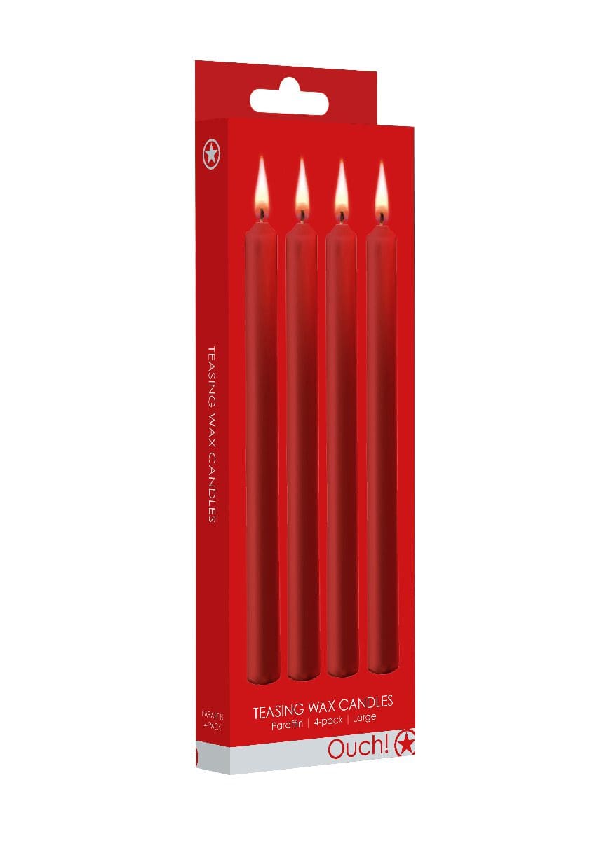 Teasing Wax Candles Large 4-Pack Red - Czerwony Zestaw Długich Świec Do Bdsm Ouch! by Shots 5 Teasing Wax Candles Large 4-Pack Red - Czerwony Zestaw Długich Świec Do Bdsm Ouch! by Shots