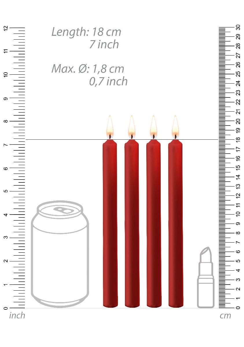 Teasing Wax Candles Large 4-Pack Red - Czerwony Zestaw Długich Świec Do Bdsm Ouch! by Shots 7 Teasing Wax Candles Large 4-Pack Red - Czerwony Zestaw Długich Świec Do Bdsm Ouch! by Shots