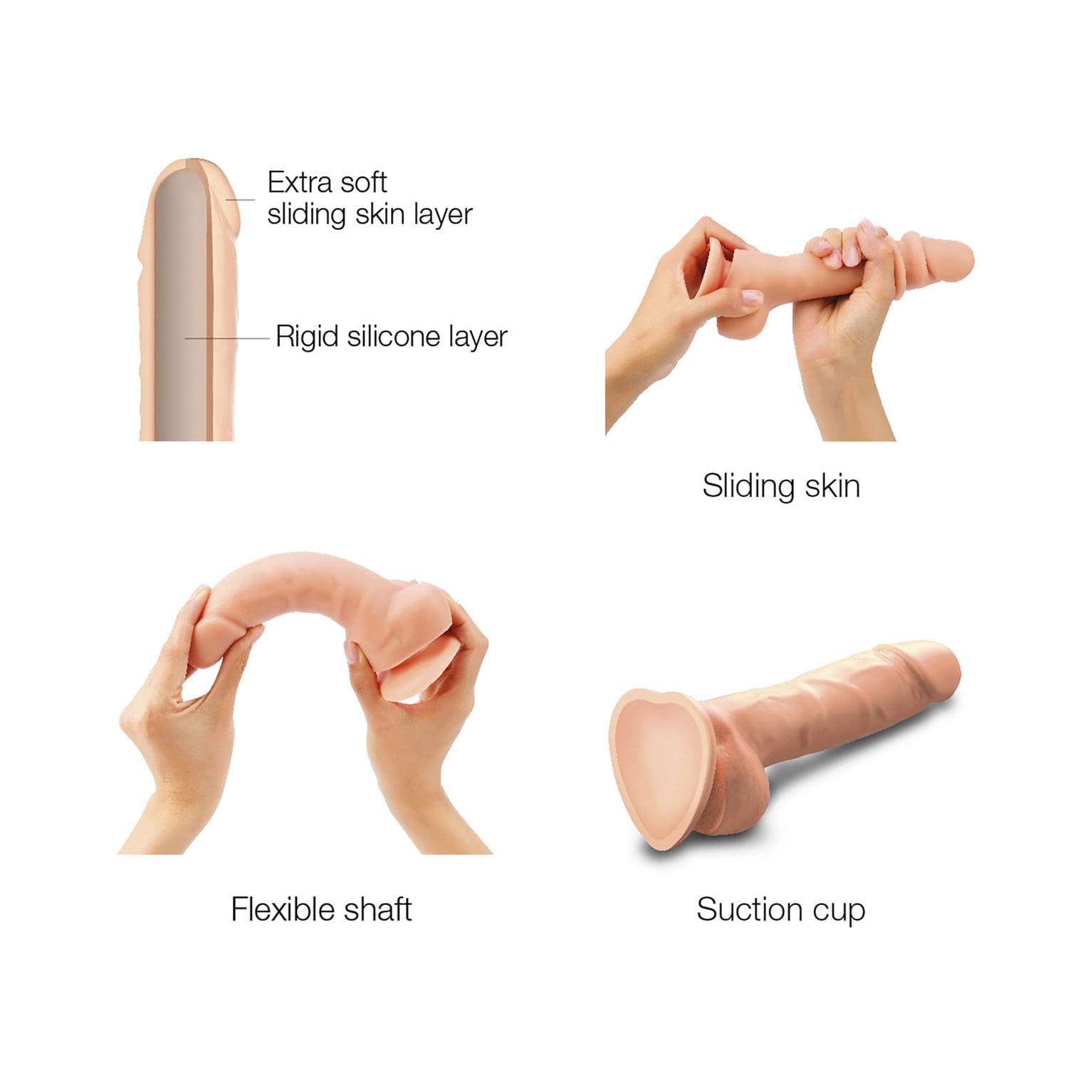 Realistyczne Dildo Z Przyssawką, Twardym Wnętrzem I Ruszającą Się Skórą Sliding Skin Realistic Dildo Flesh M Strap-on-me 7 Realistyczne Dildo Z Przyssawką, Twardym Wnętrzem I Ruszającą Się Skórą Sliding Skin Realistic Dildo Flesh M Strap-on-me