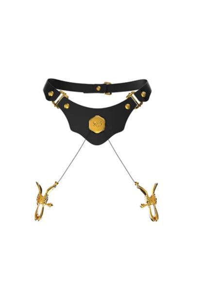 Obroża Collar With Pulling Nipple Clamps UPKO