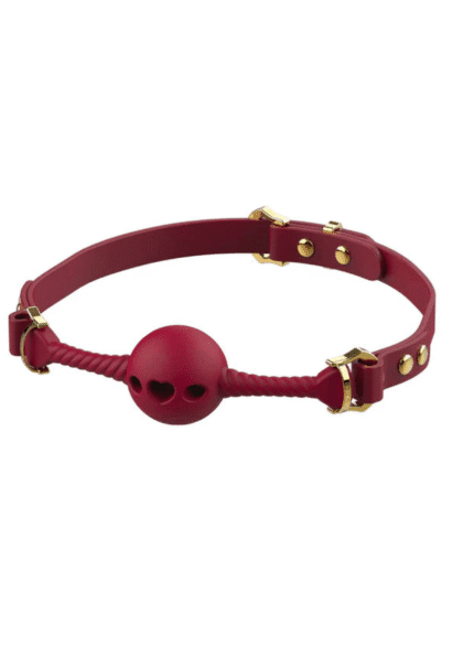 Czerwony Knebel Middle Heart-Shaped Breathable Mouth Gag UPKO