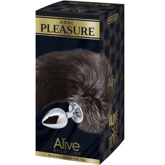 Korek Analny Lisi Ogon Black & White Fox Tail L Alive 7 Korek Analny Lisi Ogon Black & White Fox Tail L Alive