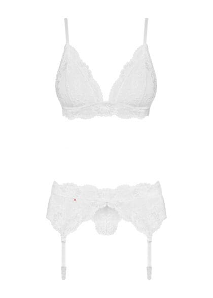 810-Seg Komplet Bielizny Biały S/M Obsessive