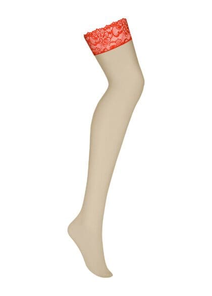 838-Sto-3 Pończochy Czerwone S/M Obsessive