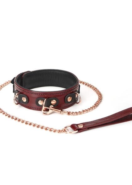 Obróżka Ze Smyczą Wine Red Collar And Leash Liebe Seele