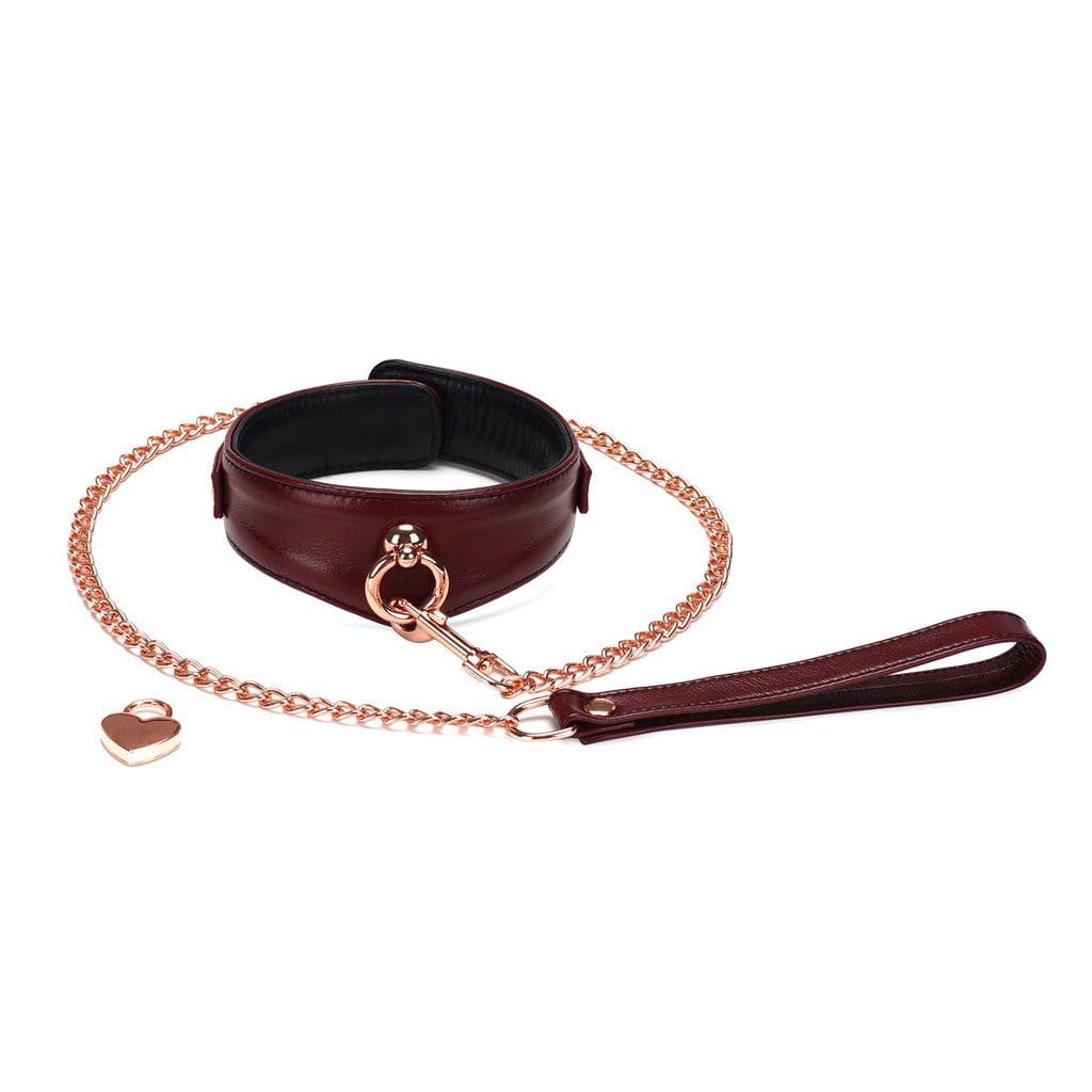 Obróżka Ze Smyczą Wine Red Curved Collar Liebe Seele 12 Obróżka Ze Smyczą Wine Red Curved Collar Liebe Seele