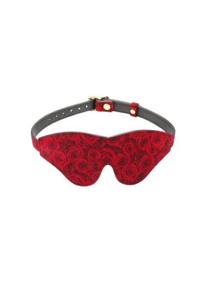 Maska Kinbaku Ukiyoe Red Rosy Lamb Leather Blindfold Liebe Seele
