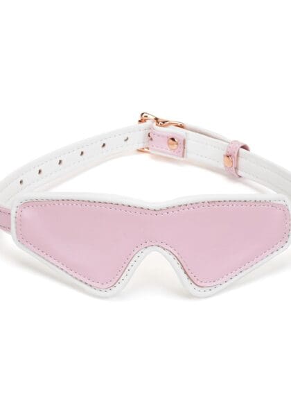 Maska White & Pink Fairygoat Leather Blindfold Liebe Seele
