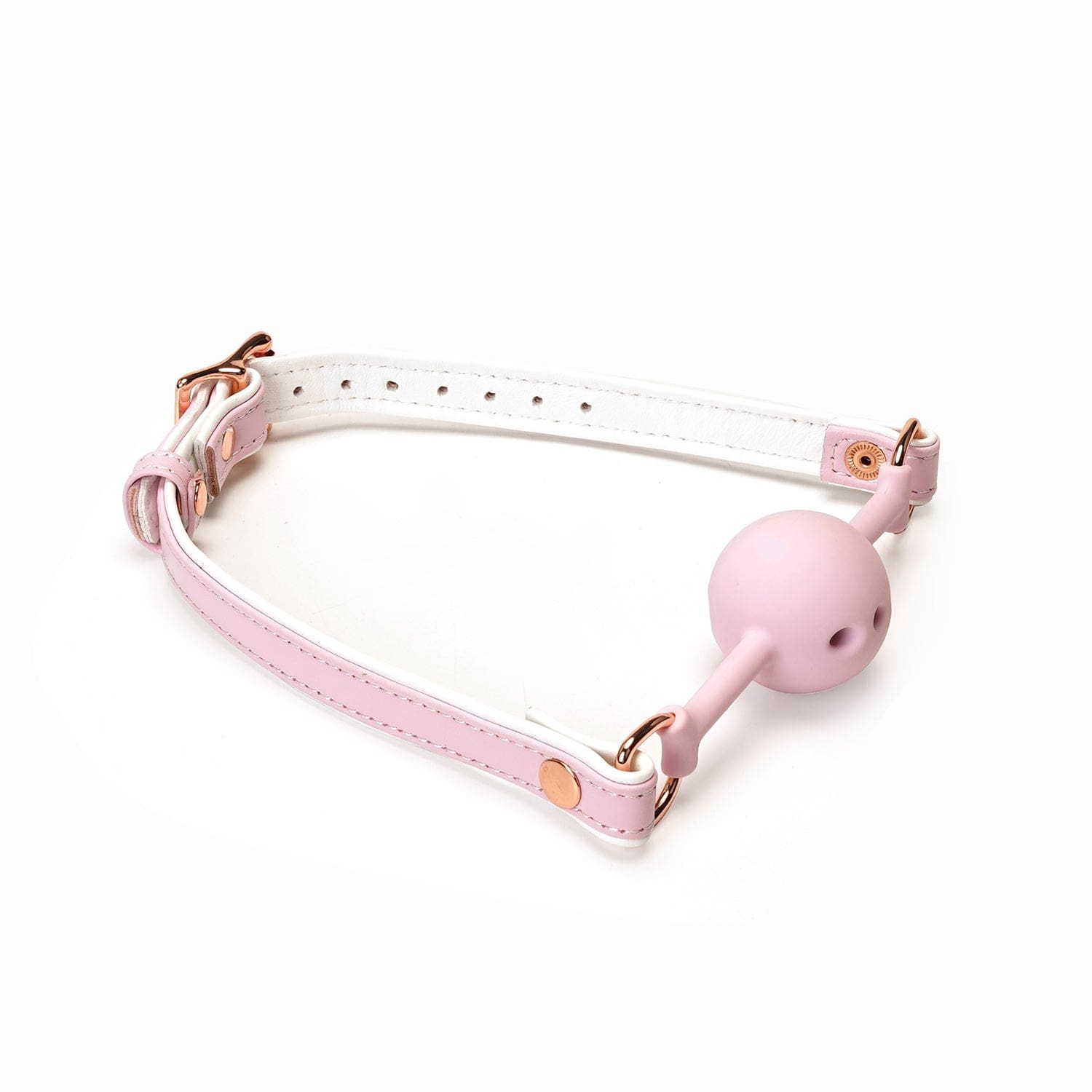 Knebel White & Pink Fairy Goat Leather Ball Gag Liebe Seele
