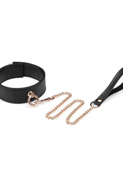 Obróżka Black Organosilicon Collar With Leash Liebe Seele