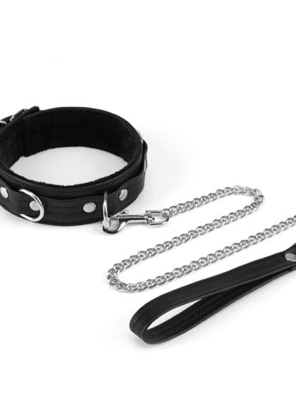 Obróżka Ze Smyczą Black Bond Collar With Leash Liebe Seele