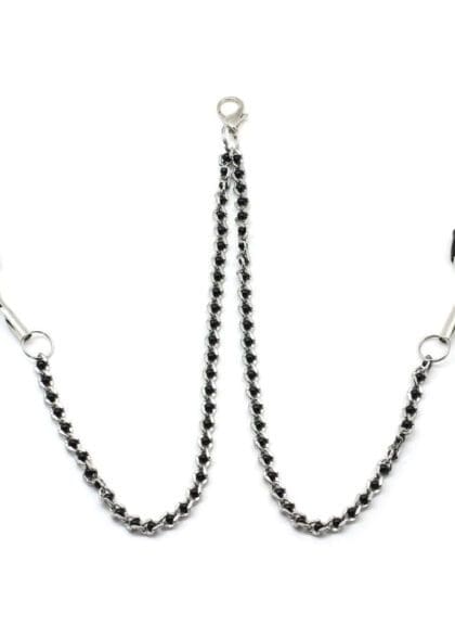 Klamerki Na Sutki Black Beads Chains & Nipple Clamps Liebe Seele
