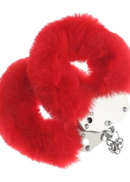 Kajdanki Heavy-Duty Fluffy Handcuffs Red Ouch!