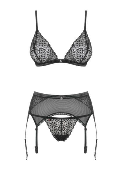 Shibu komplet 3-częściowy czarny  S/M Obsessive