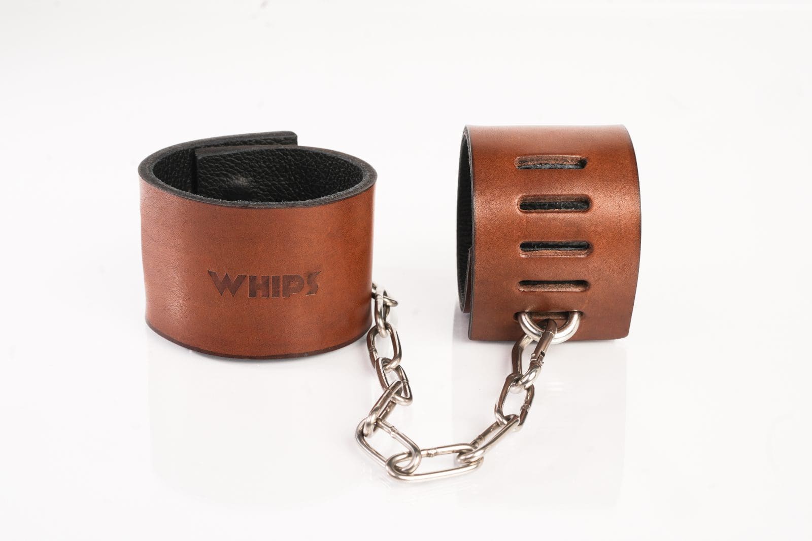 Kajdanki z kłódką brązowe S Primal Bond Whips 6 Kajdanki z kłódką brązowe S Primal Bond Whips