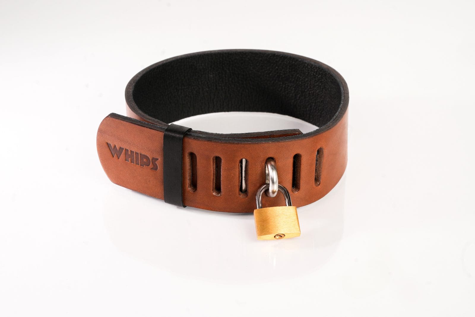 Obroża z kłódką brązowa L Primal Bond Whips 4 Obroża z kłódką brązowa L Primal Bond Whips
