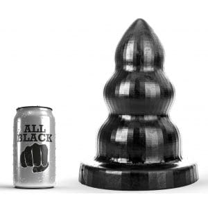 Korek analny AB96 Triple Pleasure M 23 x 13cm All Black 5 Korek analny AB96 Triple Pleasure M 23 x 13cm All Black