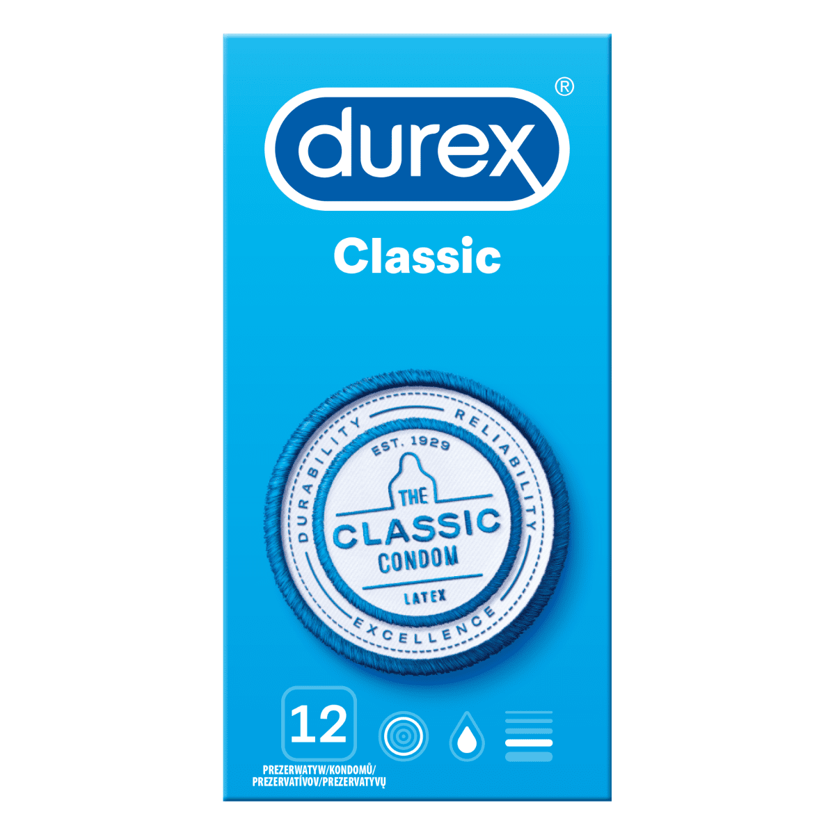 Prezerwatywy Lateksowe Classic 12 Szt Durex 4 Prezerwatywy Lateksowe Classic 12 Szt Durex