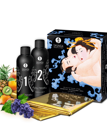 Zestaw Żeli Do Masażu O Zapachu Owoców Egzotycznych Exotic Fruits 2 X 250 Ml Shunga